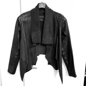All Saints Black shawl leather jacket